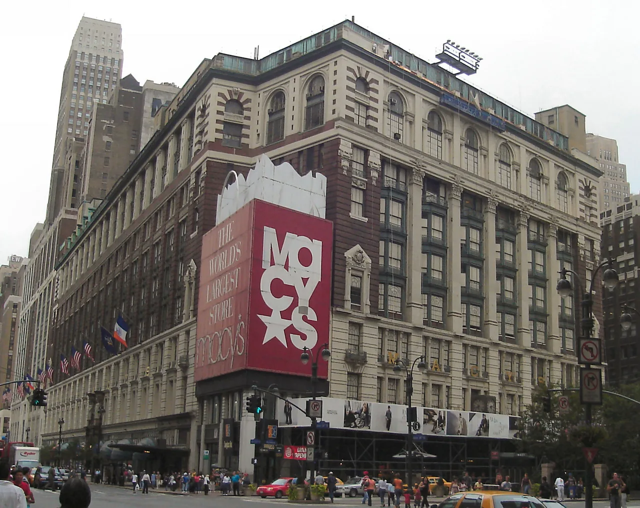 The Macy's department store building in Manhattan, seen from the street across Herald Square.