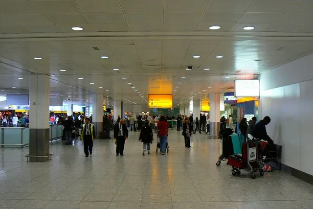 The arrivals hall at Heathrow Terminal 3.