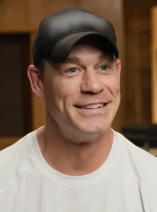 Smiling man in a black cap and white t-shirt, indoors with wooden panelling behind him.