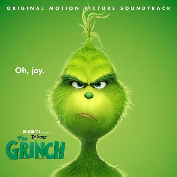 Album cover showing a scowling, furry green animated creature with a tuft of hair against a plain green background, with the soundtrack title above and the film logo below.